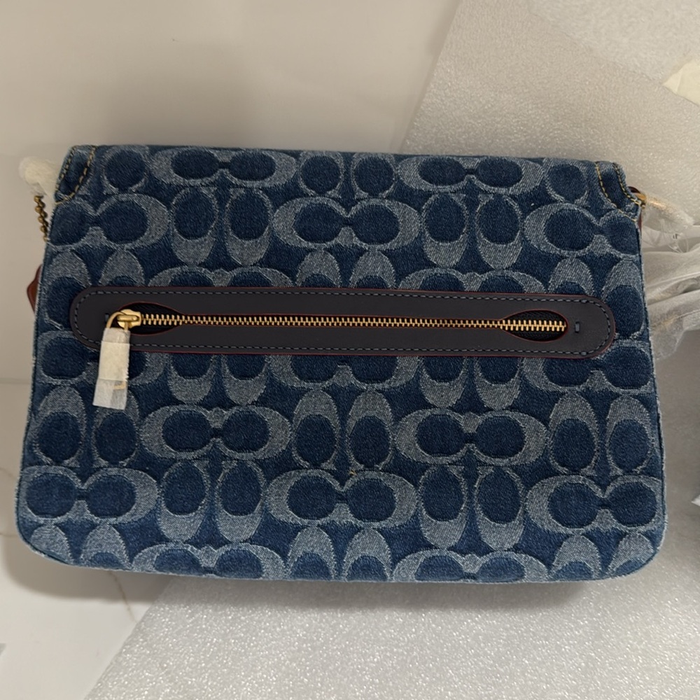 Coach Tabby Washed Denim b4/indigo Soft Shoulder Bag - Picture 12 of 15